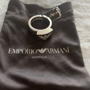 Armani Platinum Plated Unisex Wedding Band 💍 size 10